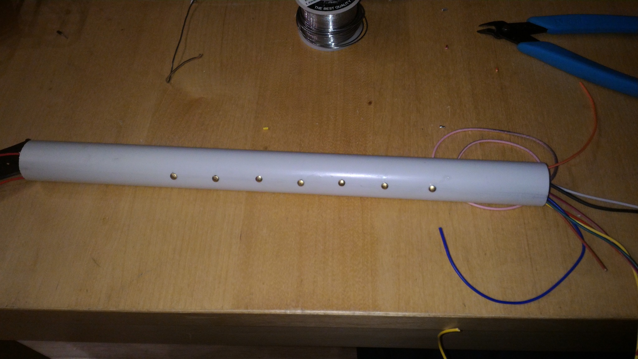 Finger contacts soldered and fitted into the body